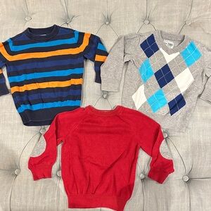 Place Kids Sweater Set - Red, Blue, Gray